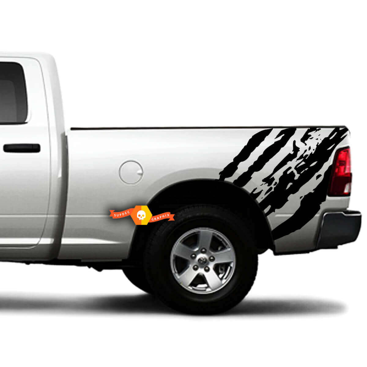 Autocollant vinyle rayures usées splash côté arrière pour camions GMC Toyota Dodge Nissan