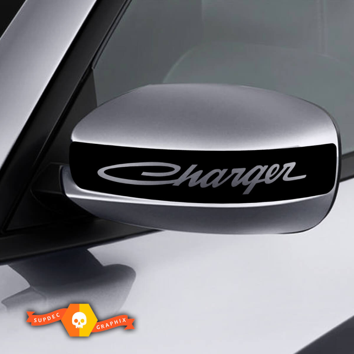 Dodge Charger Mirror Decal Sticker Charger Retro graphiques s'adapte aux modèles 2011-2016
