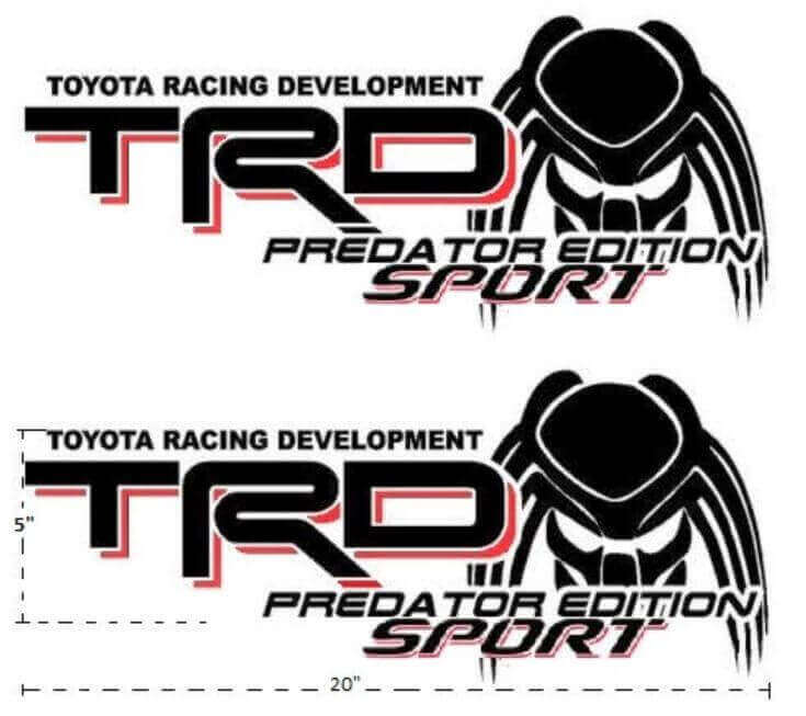 Kit d'autocollants vinyle sport arrière latéral édition TRD Predator pour camions Toyota