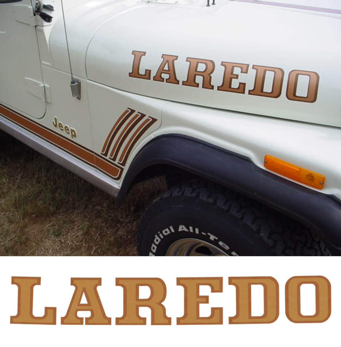 Jeu d'autocollants latéraux en vinyle pour capot Laredo pour Jeep Wrangler Rubicon