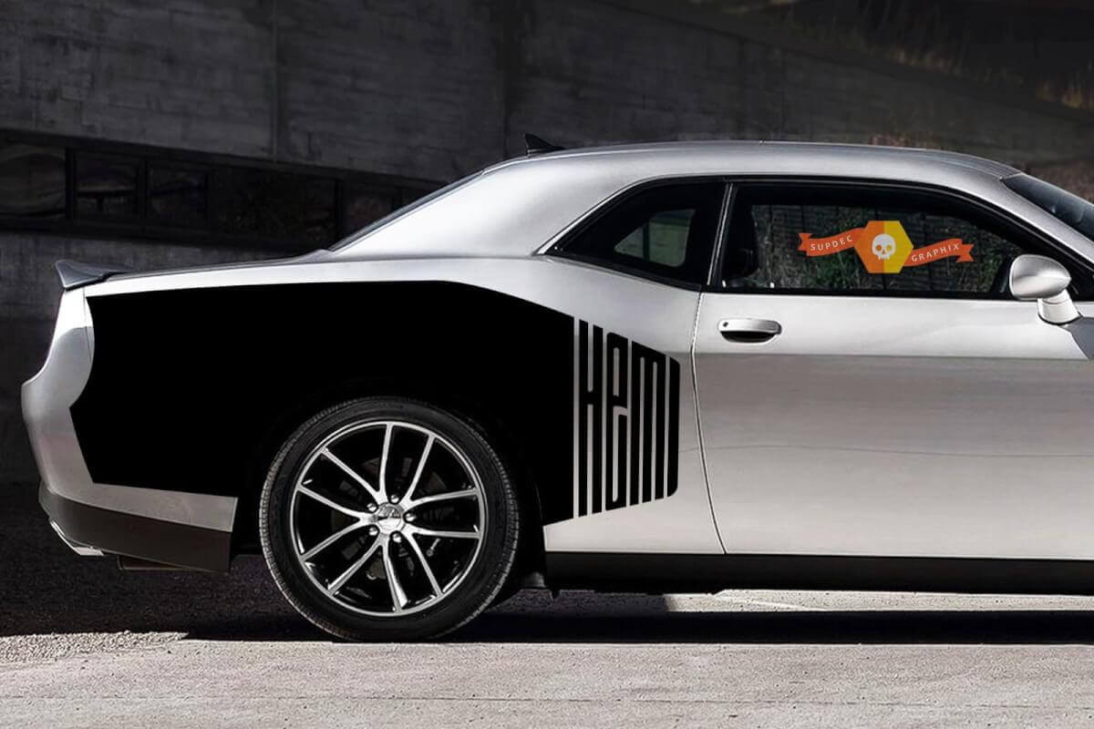 Kit d'autocollants latéraux en vinyle style Billboard Hemi pour Dodge Challenger 2009-2015