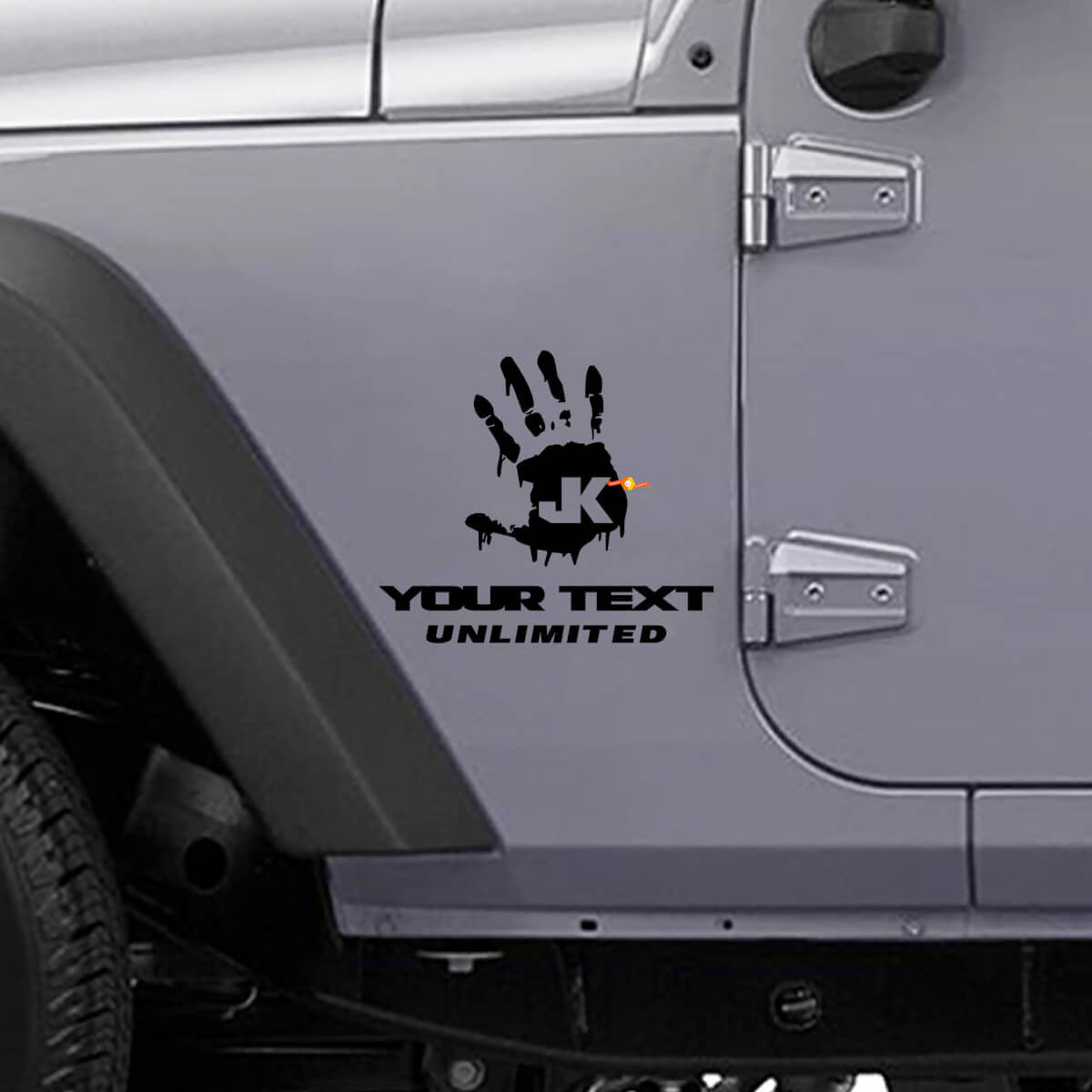 Ensemble d’autocollants latéraux vinyle main de zombie personnalisée pour Jeep Wrangler