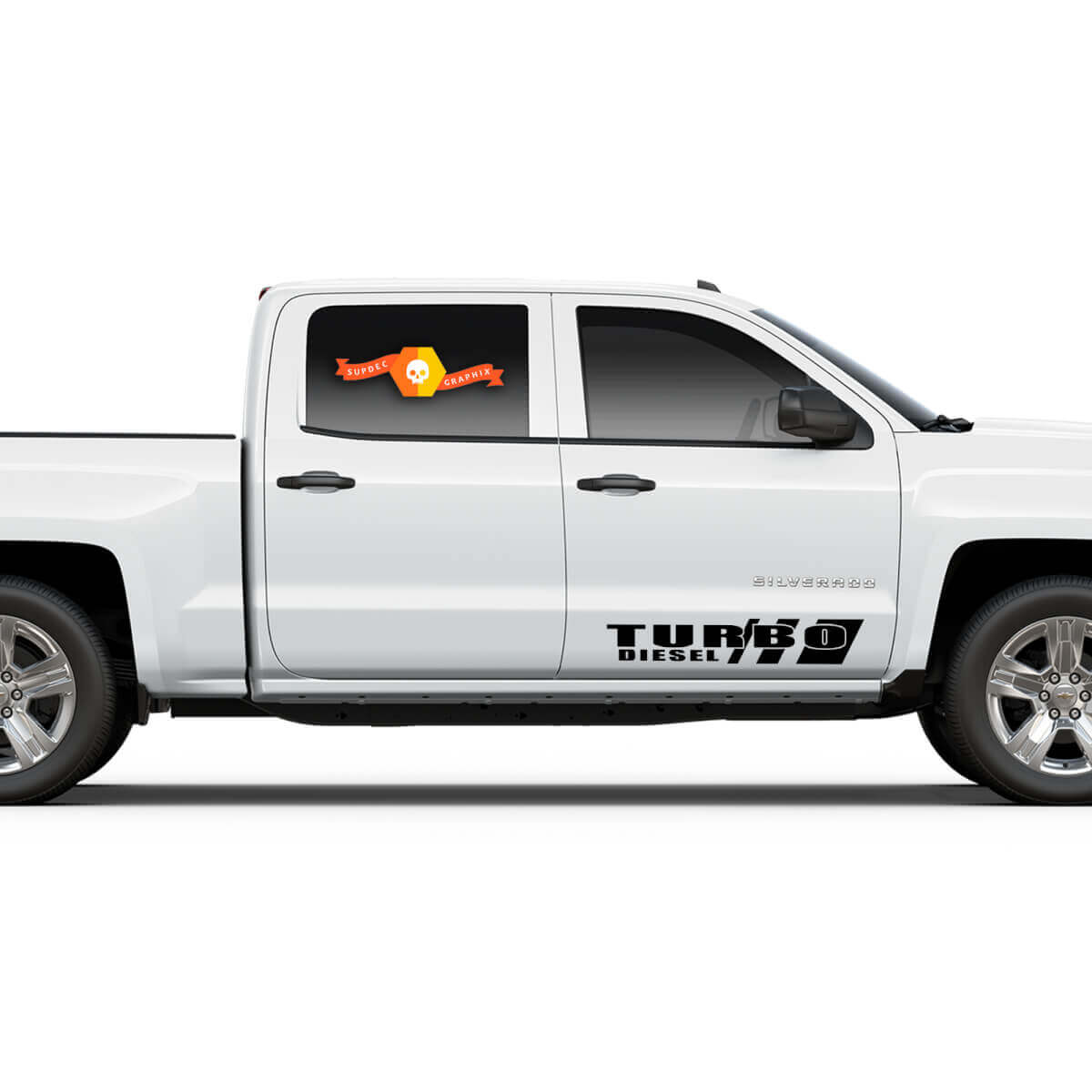 Kit d'autocollants en vinyle pour porte latérale Turbo Diesel 6.7 pour camions lourds