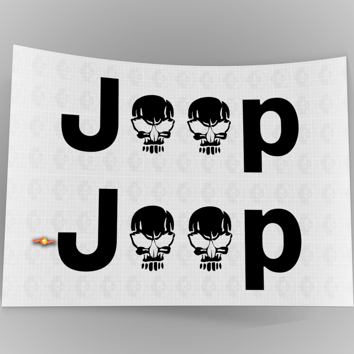 Jeep Skull Side Autocollants Vinyle Set pour Jeep Wrangler Rubicon