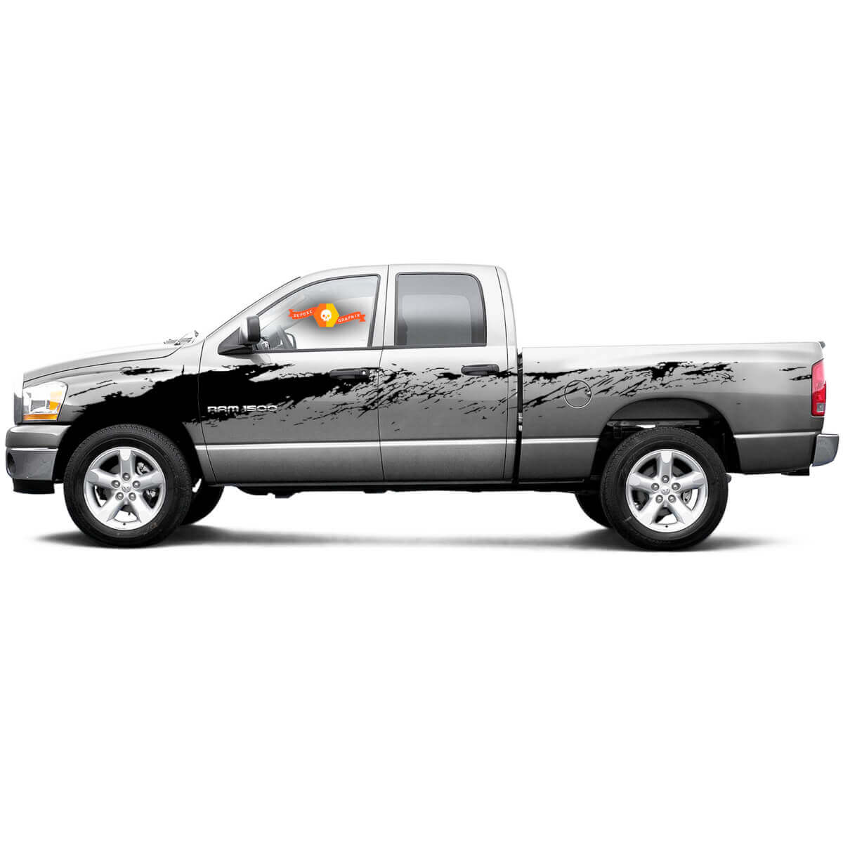 Splash Mud Dirt 4x4 portes de lit latérales pick-up en détresse Grunge camion voiture vinyle graphique autocollant autocollant chevet f-150 toundra ram
