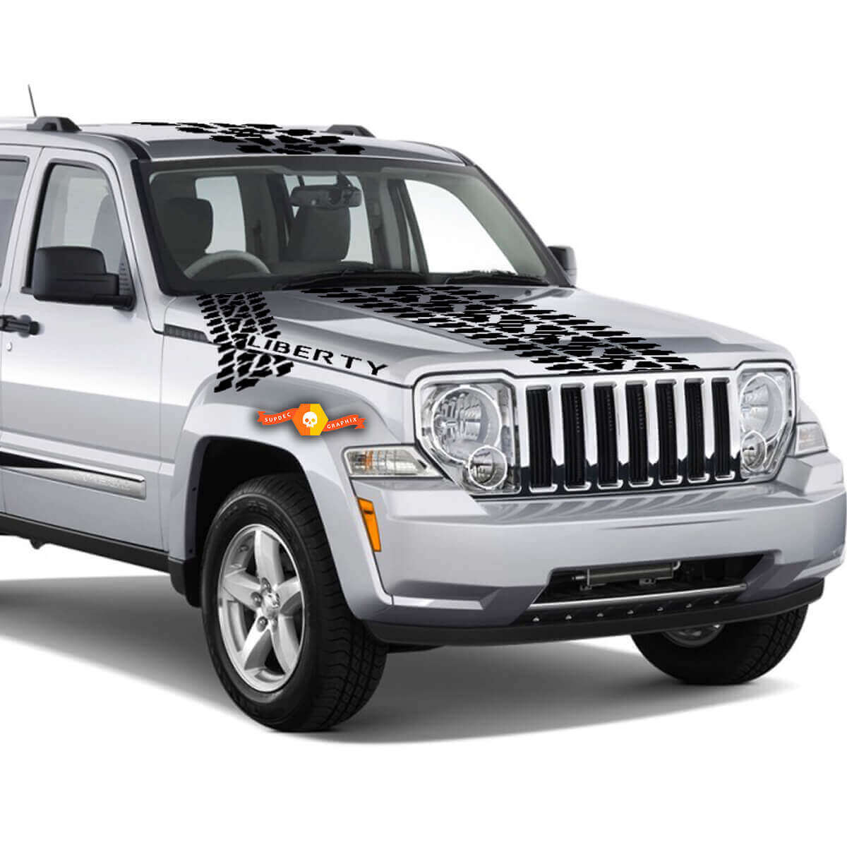 Motif de vinyle autocollant graphique pour pneu capot toit coffre de voiture pour Jeep Liberty
