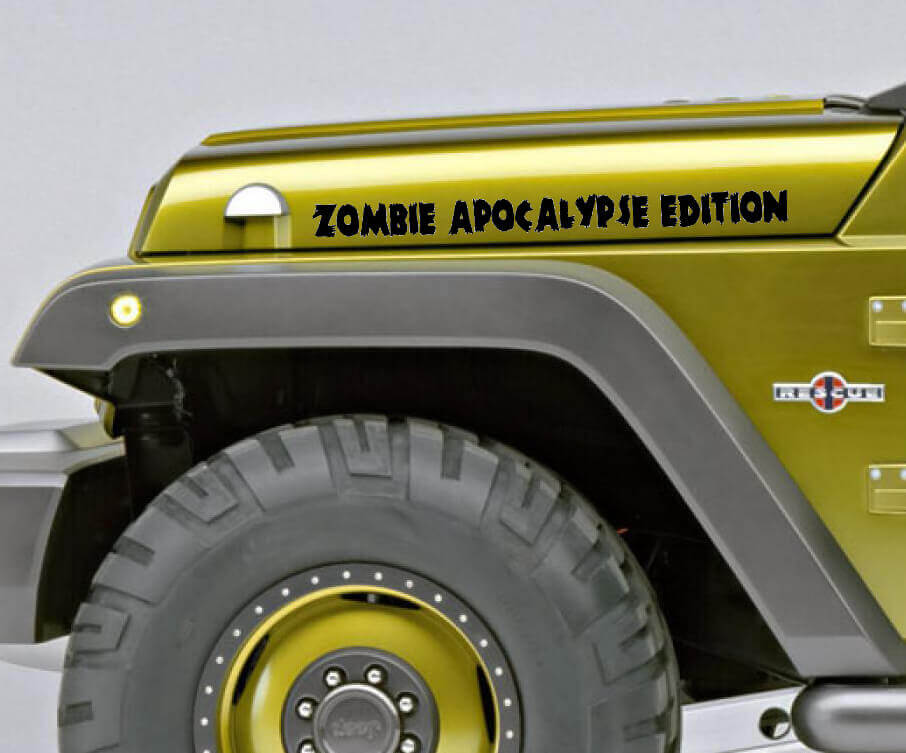 Kit d'autocollants en vinyle pour capot latéral édition Zombie Apocalypse pour Jeep Wrangler