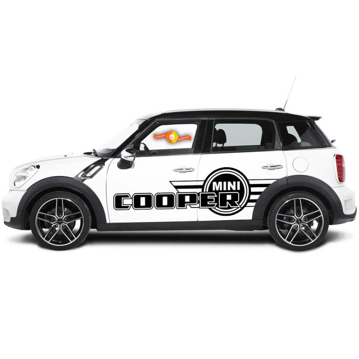 Autocollants graphiques à rayures latérales pour Mini Cooper Countryman 2000 à 2019
