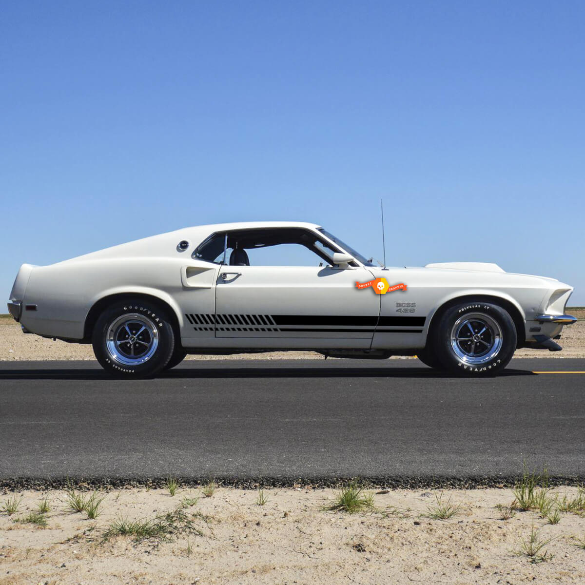 Kit de bande latérale d'autocollant graphique de décalque de voiture 2 pour Ford Mustang

