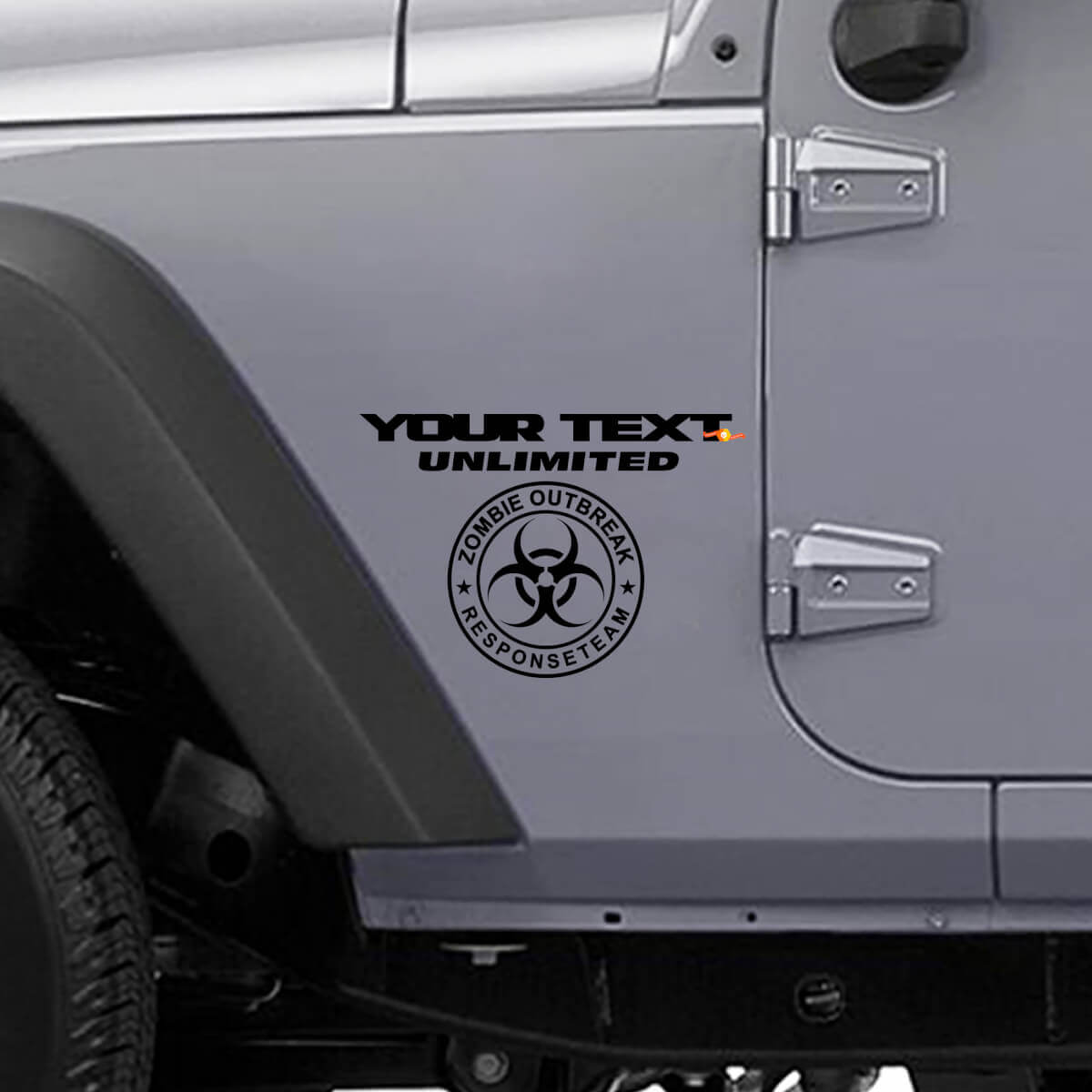 Autocollant Vinyle Équipe de Réponse Personnalisée à une Épidémie de Zombies pour Jeep Wrangler Unlimited