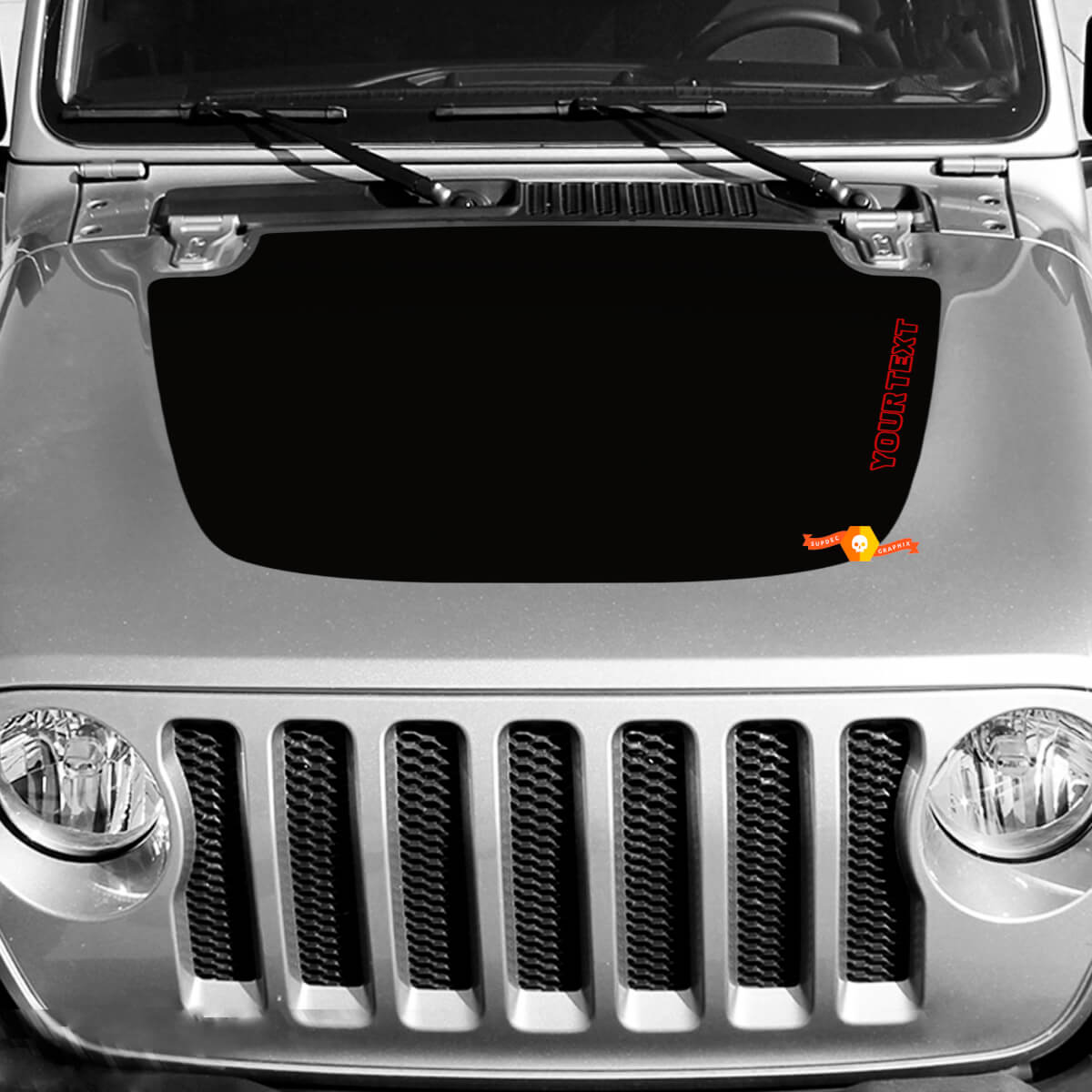 Jeep Wrangler et Gladiator Hood Sticker Decal, graphique facile

