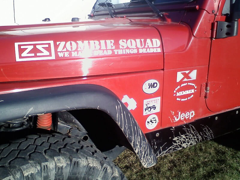 Zombie Squad We Make Dead Things Deader JEEP Autocollant en vinyle