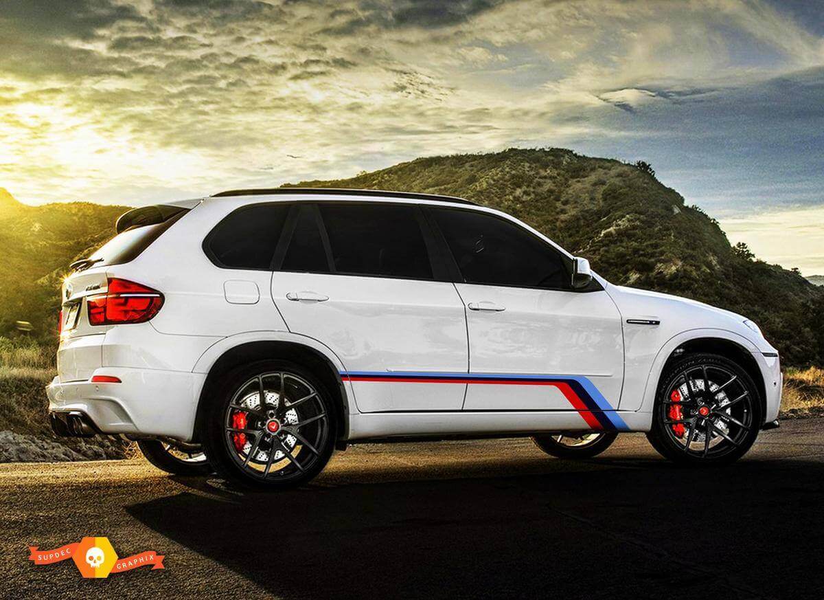 Ensemble de décalcomanies en vinyle graphiques latérales de style M pour BMW X5 M E70 2009-2014