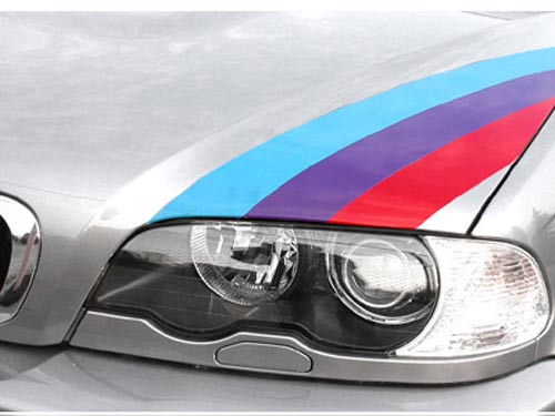 Autocollant de capot à rayures tricolores BMW Motorsport M3 M5 M6 X5 E30 E36
