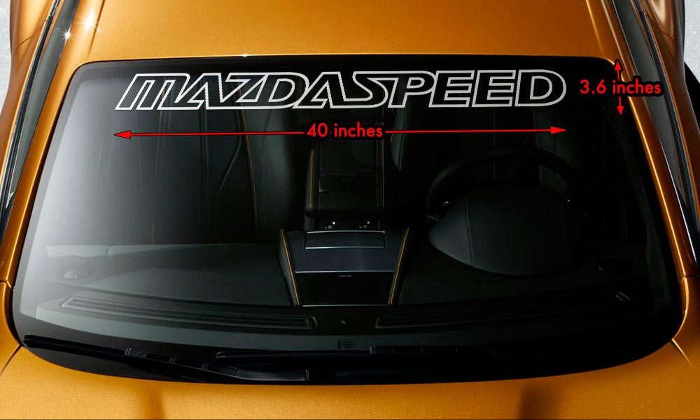 MAZDA MAZDASPEED Autocollant de pare-brise en vinyle résistant à la chaleur 40