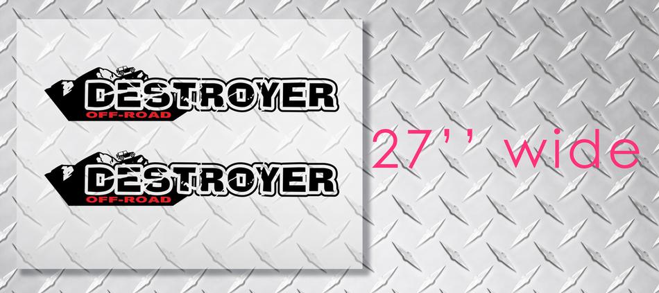 Paire d'autocollants DESTROYER Wrangler set autocollants Jeep capot garde-boue graphique TJ JK CJ YJ rubicon