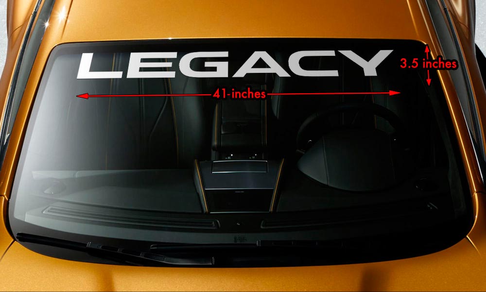 Subaru Legacy Banner de pare-brise Premium Bannière longue Lastin Lastin Vinyl Decal Sticker 41x3.5 
