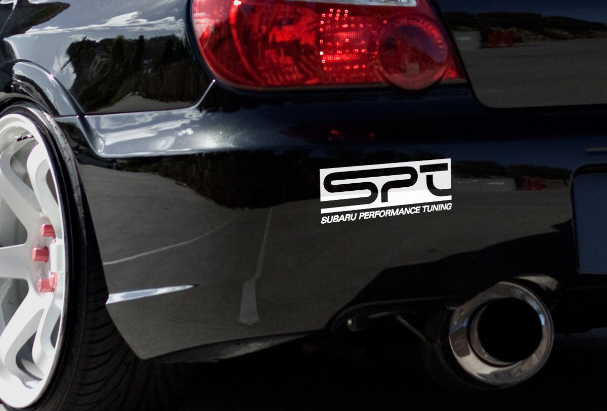 2x SPT Subaru Performance Tuning Motorsports Racing Vinyl Sticker Decal s'adapte à Impreza BRZ WRX Legacy