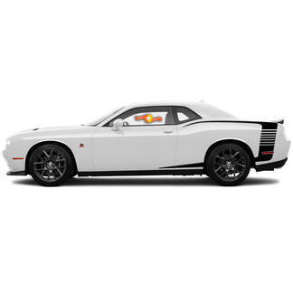 Pour 2015-2018 Dodge Challenger Reverse C Stripe Décalques de bandes latérales arrière
