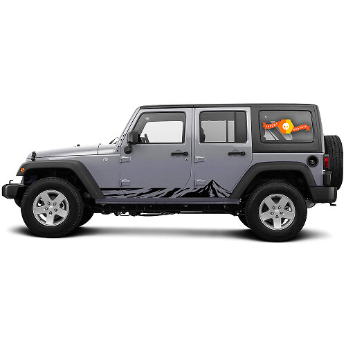 Kit d'autocollants latéraux en vinyle style montagne pour Jeep Wrangler