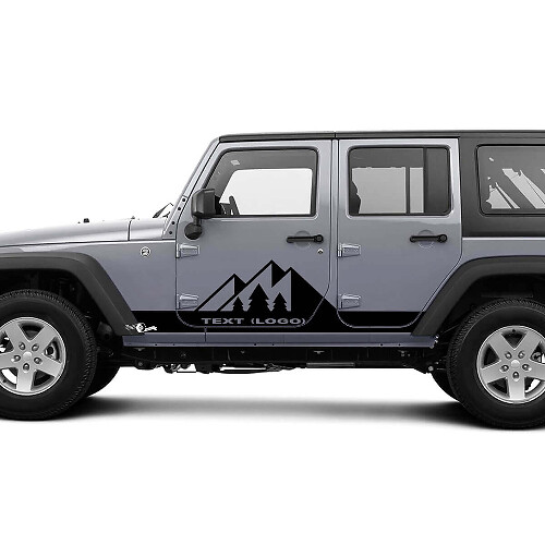 Autocollants vinyle personnalisés Mountains Side pour Jeep Wrangler