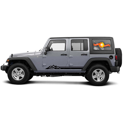 Autocollants Vinyle pour Bas de Caisse Mountain Rocker pour Jeep Wrangler CJ TJ JK JKU JL JLU