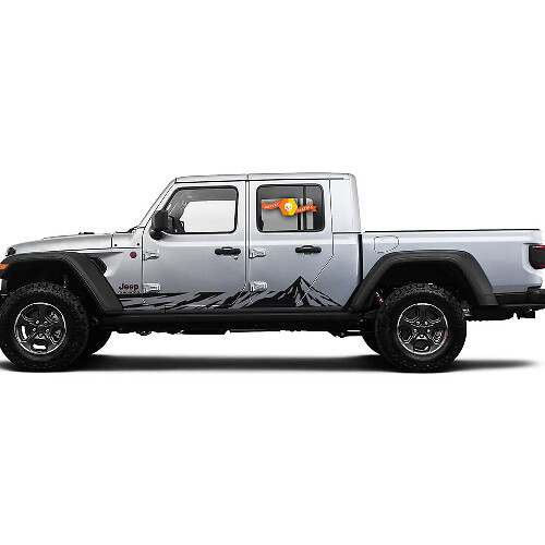 2 Side Jeep Gladiator Rocker Panel Mountain Side Vinyl Stickers Graphics Sticker
