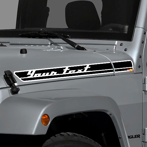 Kit de décalcomanies en vinyle personnalisées pour bandes latérales de capot pour Jeep Wrangler