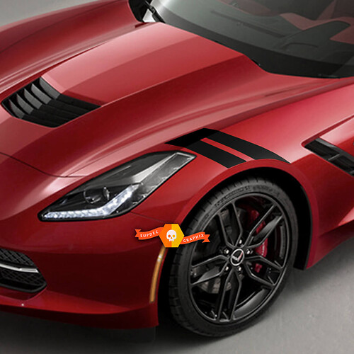Chevrolet Corvette C7 side Stripes Sport Racing Double Autocollants Décalcomanies
