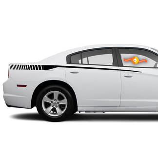 Pour 2015-2018 Dodge Charger quart arrière Strobe Bodyline autocollants à rayures latérales
