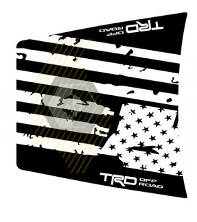 Énorme TRD 4x4 hors route détruit le drapeau des États-Unis AUCUN SCOOP ! Autocollants en vinyle pour capot adaptés aux modèles Toyota Tacoma 2016 - 2021
