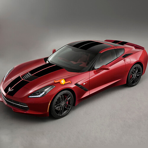 2014 et plus Chevrolet Corvette C7 Stingray Rally Racing Autocollants à double rayures
