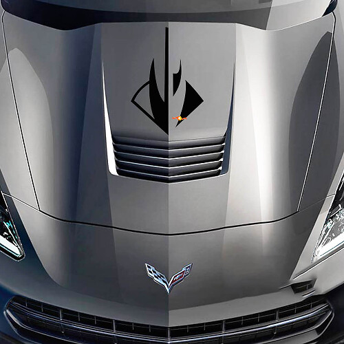 Autocollant Vinyle Logo Capot Style Stingray pour Chevy Corvette C7 2014-2017