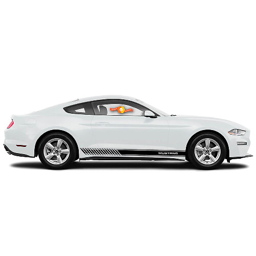 Autocollants en vinyle à bandes latérales style course pour Musclecar Mustang 2005-2020