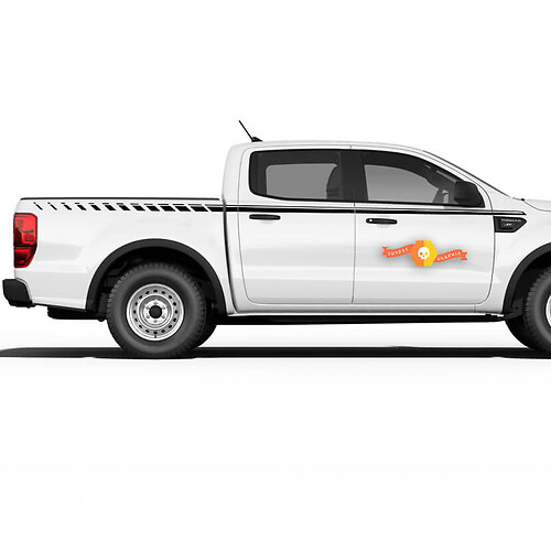 Autocollants à rayures Ford Ranger 2019 UPROAR Kit d'accents graphiques en vinyle pour carrosserie latérale
