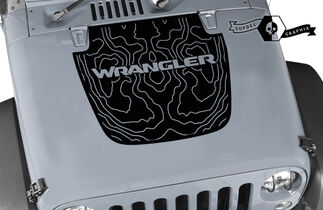 Jeep Wrangler Graphics kit Vinyl Wrap Decal Blackout Contour Map Hood Decal
