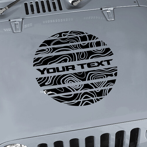 Jeep Wrangler kit graphique vinyle Wrap autocollant autocollant occultant Contour carte capot cercle stroboscope style autocollant autocollant
