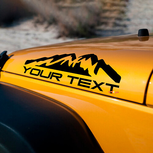 Ensemble de décalcomanies en vinyle avec lettrage personnalisé Montagnes pour capot Jeep Wrangler