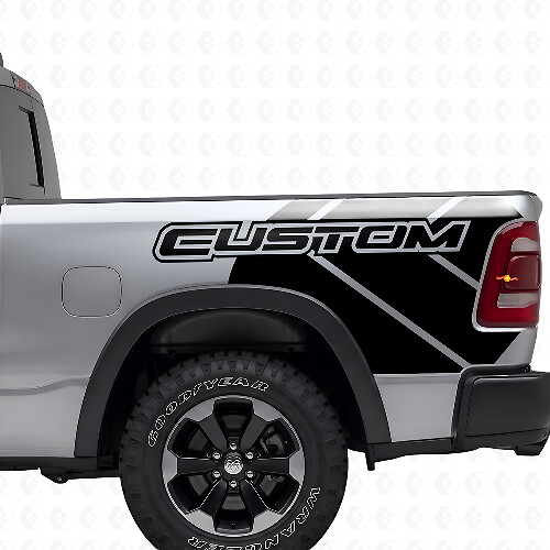 Dodge Ram Rebel Grunge Logo camion lit vinyle autocollant autocollant graphique
