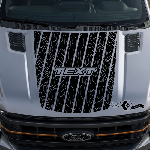 Autocollant en vinyle contour texte topographique Blackout pour Ford F-150 2015-2016