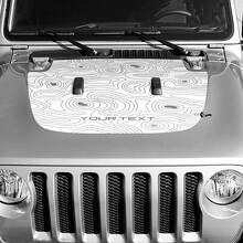 Autocollant Vinyle Décalque Topographique Noir pour Capot Texte Personnalisé pour Jeep Wrangler 2