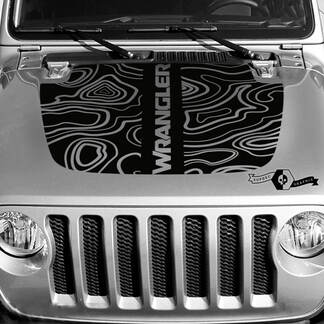 Nouveau Jeep capot vinyle occultant carte topographique autocollant texte Wrangler
