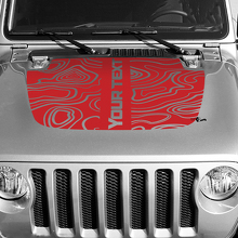 Autocollant Décalque Vinyle Carte Topographique Noir pour Capot Texte Central Personnalisé pour Jeep Wrangler 3