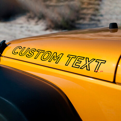 Autocollants en vinyle personnalisés avec lettrage en relief pour capot Jeep Wrangler