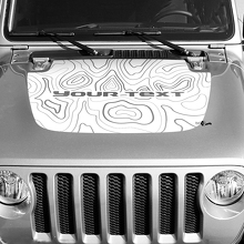 Autocollant Vinyle Carte Topographique en Contours Noir Personnalisé avec Texte pour Capot Jeep Gladiator 2