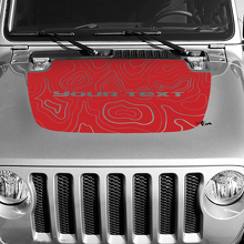 Autocollant Vinyle Carte Topographique en Contours Noir Personnalisé avec Texte pour Capot Jeep Gladiator 3
