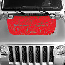 Autocollant Vinyle Carte Topographique en Contours Noir Personnalisé avec Texte pour Capot Jeep Gladiator 3