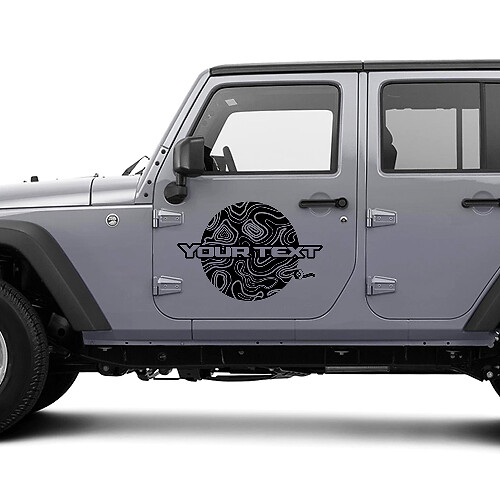 2 Jeep Wrangler Graphics kit Vinyl Wrap Autocollant Décalcomanie Contour Carte Porte Сircle Autocollant Décalcomanie

