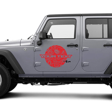 2 Jeep Wrangler Graphics kit Vinyl Wrap Autocollant Décalcomanie Contour Carte Porte Сircle Autocollant Décalcomanie
 3