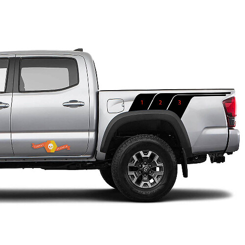 Kit d'autocollants vinyle bandes latérales arrière style vintage TRD pour Toyota Tacoma